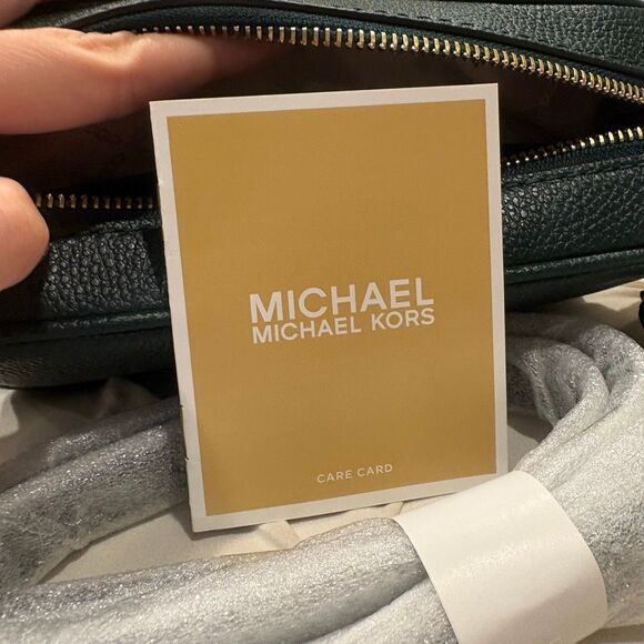 Michael Michael Kors Racing Green Leather Crossbody Medium Camera Bag NWT - Picture 10 of 11